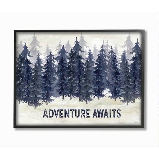 Stupell Industries Adventure Awaits Black Framed Wall Art